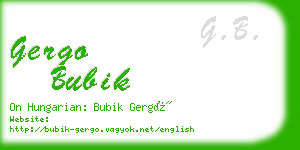 gergo bubik business card